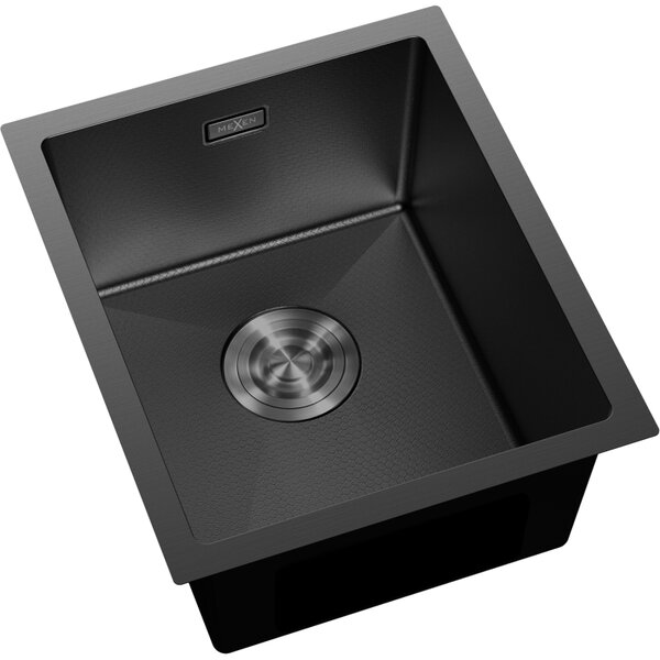 Mexen Trixo, 1 medencés rozsdamentes mosogató 370 x 440 mm, fekete, méhsejtmintás, 6412371000-70HC