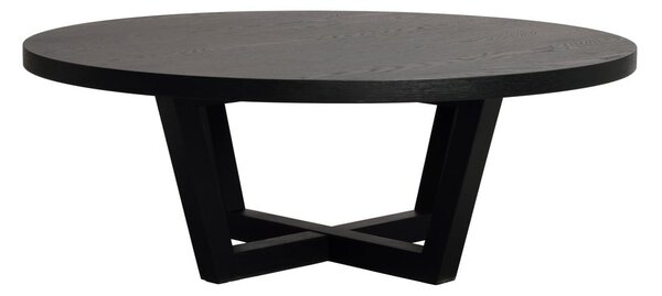 Fekete kerek dohányzóasztal tölgyfa dekorral ø 110 cm Boxford – Rowico