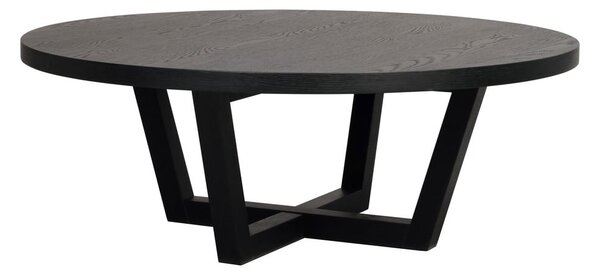 Fekete kerek dohányzóasztal tölgyfa dekorral ø 110 cm Boxford – Rowico