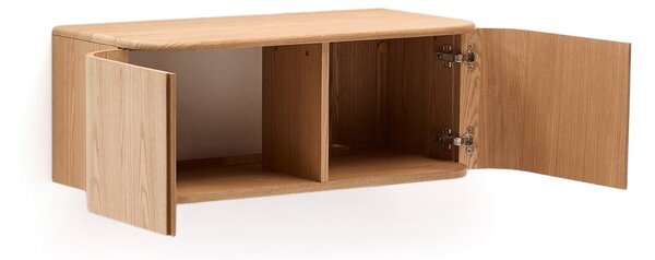 Natúr színű fali mosdó alatti szekrény kőrisfa dekorral 90x35 cm Salaya – Kave Home