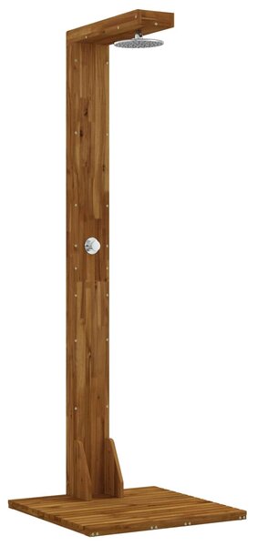 VidaXL Kültéri zuhany 210,5 cm Szilárd akácfa és rozsdamentes acél