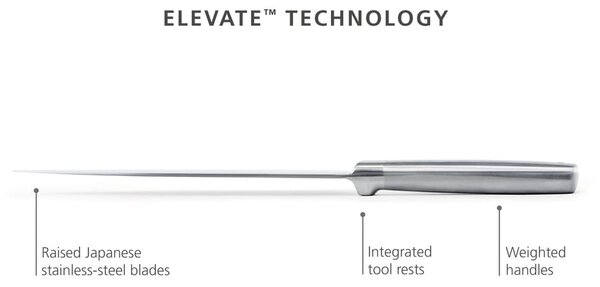 Rozsdamentes acél kés készlet tartóval 5 db-os Elevate Bamboo – Joseph Joseph