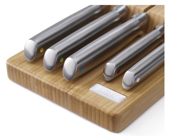 Rozsdamentes acél kés készlet tartóval 5 db-os Elevate Bamboo – Joseph Joseph