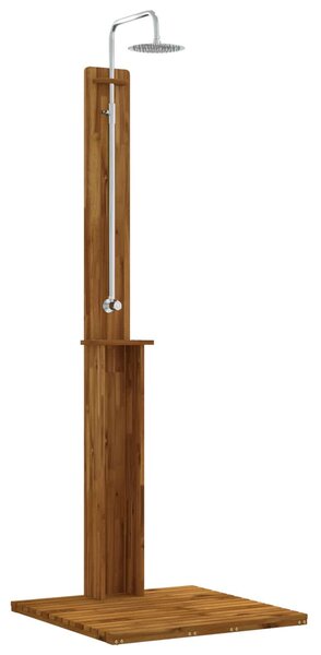 VidaXL Kültéri zuhany 217 cm Szilárd akácfa és rozsdamentes acél