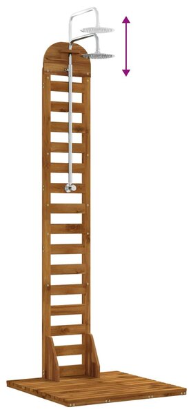 VidaXL Kültéri zuhany 225 cm Szilárd akácfa és rozsdamentes acél