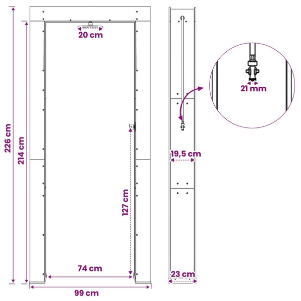 VidaXL Kültéri zuhany 226 cm Szilárd akácfa és rozsdamentes acél
