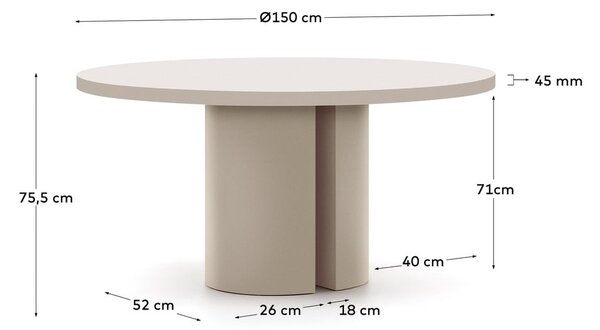 Étkezőasztal ø 150 cm Nealy – Kave Home