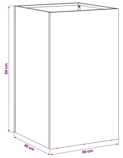 VidaXL Kerti cserép 2 db Ezüst 30 x 30 x 50 cm Rozsdamentes Acél