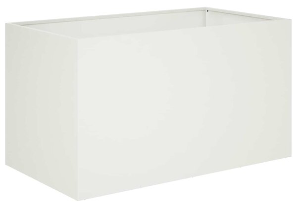 VidaXL Kerti cserép 2 db Fehér 100 x 50 x 50 cm Hidegen hengerelt acél