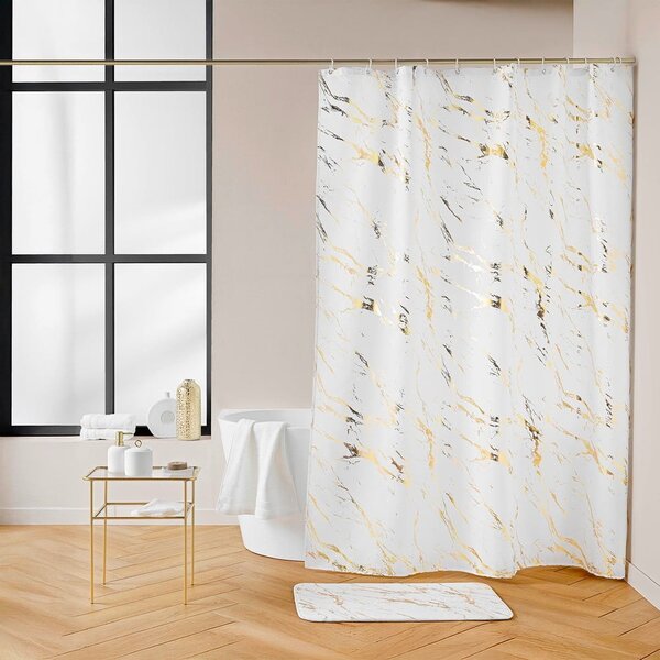 Fehér-aranyszínű fürdőszobai kilépő 45x75 cm Aquamarbre – douceur d'intérieur