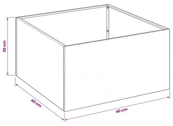 VidaXL Kerti cserép 2 db Ezüst 40 x 40 x 30 cm Rozsdamentes Acél