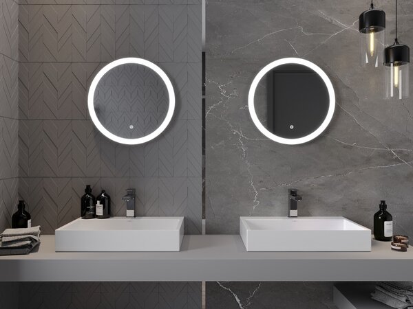 Mexen Oro kerek LED háttérvilágítású fürdőszobai tükör 50cm 6000K páramentes fűtőbetét 9824-050-050-611-00