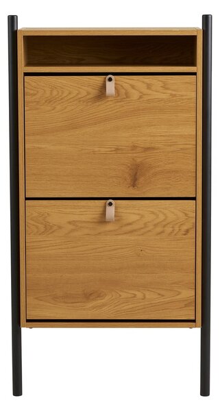 Natúr színű billenő ajtós cipőtartó tölgyfa dekorral 62x118x26 cm Barco – House Nordic