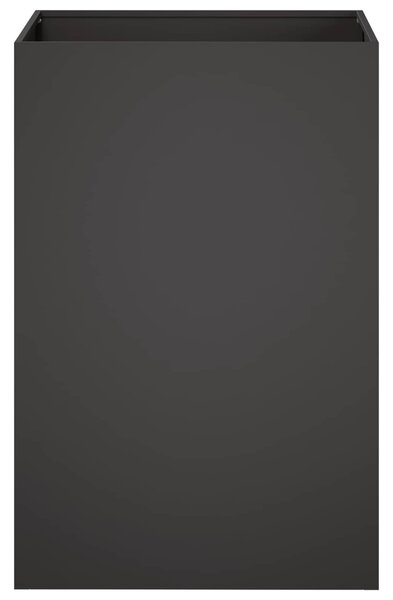 VidaXL Kerti cserép 2 db Fekete 40 x 40 x 75 cm Hidegen hengerelt acél