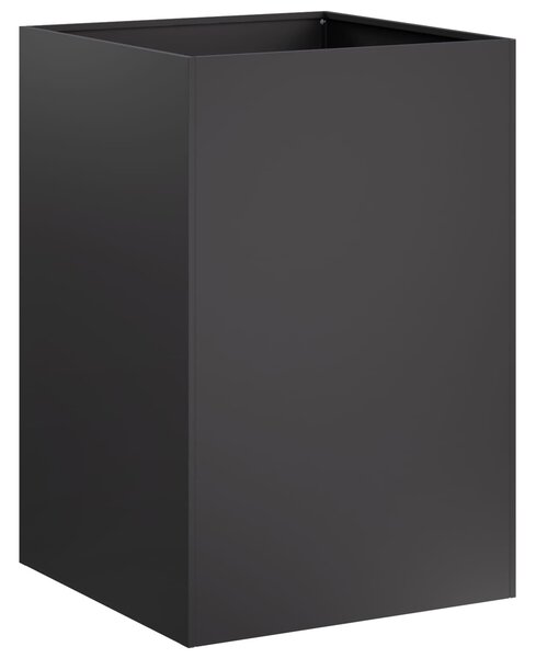 VidaXL Kerti cserép 2 db Fekete 40 x 40 x 75 cm Hidegen hengerelt acél