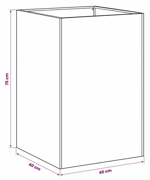 VidaXL Kerti cserép 2 db Ezüst 40 x 40 x 75 cm Rozsdamentes Acél