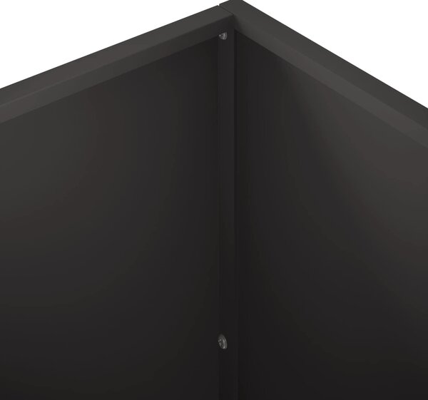 VidaXL Kerti cserép 2 db Fekete 40 x 40 x 75 cm Hidegen hengerelt acél