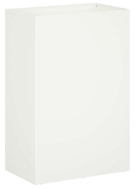VidaXL Kerti cserép 2 db Fehér 50 x 30 x 75 cm Hidegen hengerelt acél