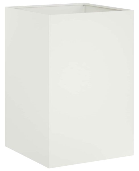 VidaXL Kerti cserép 2 db Fehér 50 x 50 x 75 cm Hidegen hengerelt acél