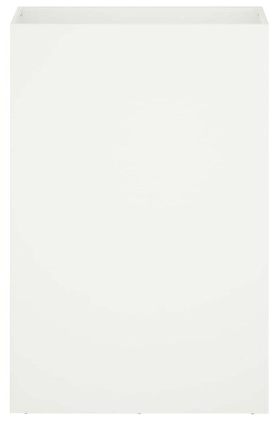 VidaXL Kerti cserép 2 db Fehér 50 x 30 x 75 cm Hidegen hengerelt acél