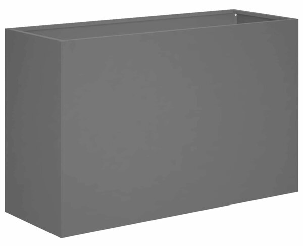 VidaXL Kerti cserép 2 db Fekete 80 x 30 x 50 cm Hidegen hengerelt acél