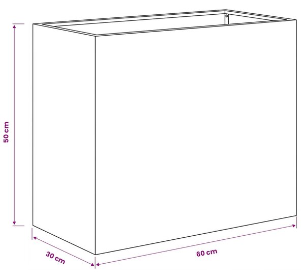VidaXL Kerti cserép 2 db Ezüst 60 x 30 x 50 cm Rozsdamentes Acél