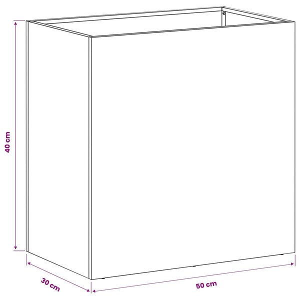 VidaXL Kerti cserép 2 db Ezüst 50 x 30 x 40 cm Rozsdamentes Acél