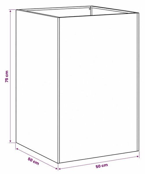 VidaXL Kerti cserép 2 db Ezüst 50 x 50 x 75 cm Horganyzott Acél