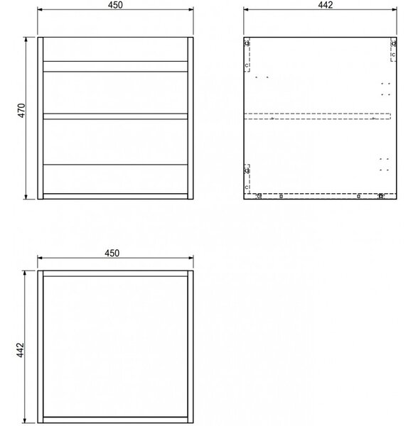 Mexen Box-A, fali szekrény 45 cm, grafit matt, 91AX1-0450-470-1-66