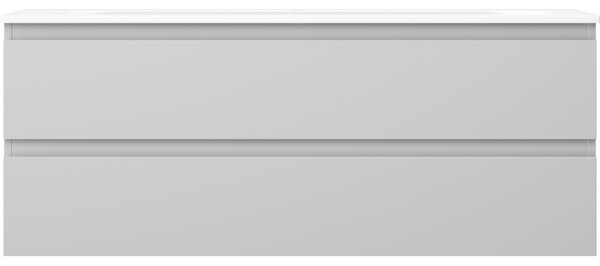 Mexen Orio, fürdőszobaszekrény 120 cm Vela mosdóval, 2 fiókkal, matt szürke/matt fehér, 91A10-12047-2-BFF62-W23M01