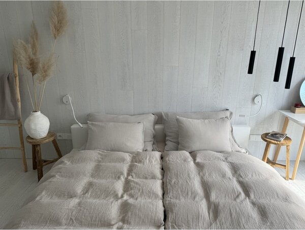 Bézs egyszemélyes muszlin ágyneműhuzat 135x200 cm Plain Muslin – Butter Kings