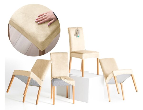 Bézs gumis szék huzat szett 4 db-os 48 cm Sento – Restilo