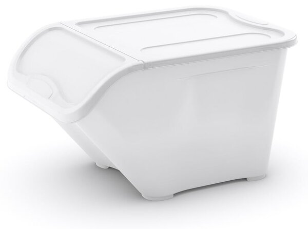 Fehér fedeles műanyag tárolódoboz 55x39x32 cm All In Box – KIS