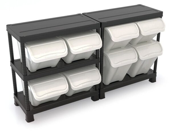 Fehér fedeles műanyag tárolódoboz 55x39x32 cm All In Box – KIS