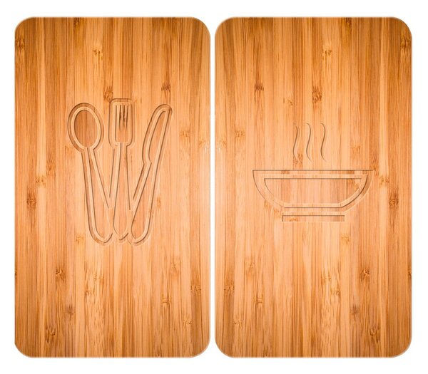 Edzett üveg tűzhely fedőlap szett 2 db-os 30x52 cm Lunch – Wenko
