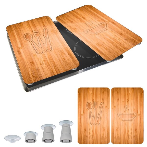 Edzett üveg tűzhely fedőlap szett 2 db-os 30x52 cm Lunch – Wenko