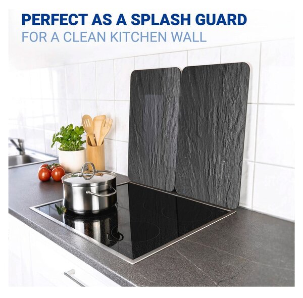 Edzett üveg tűzhely fedőlap szett 2 db-os 30x52 cm Slates – Wenko