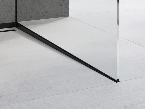 Mexen Line-B üvegcsík 180 cm jobbos, matt fekete, 187004180R