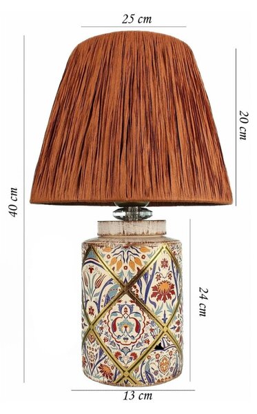 Terrakotta színű asztali lámpa papír zsinór búrával (magasság 40 cm) Alev – Opviq lights