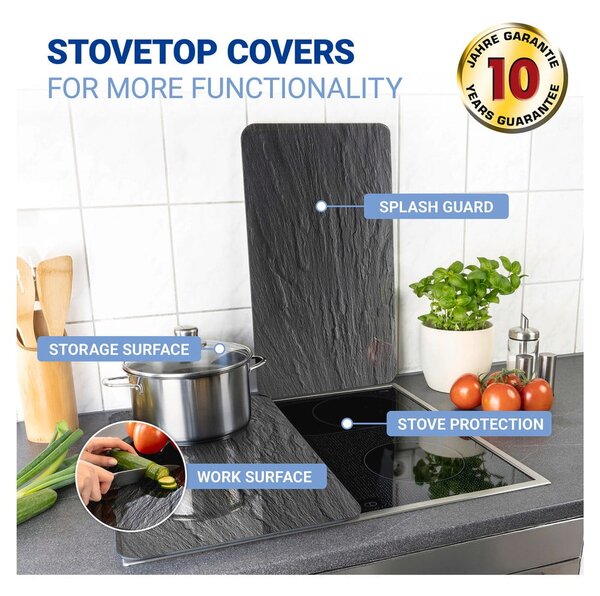 Edzett üveg tűzhely fedőlap szett 2 db-os 30x52 cm Slates – Wenko