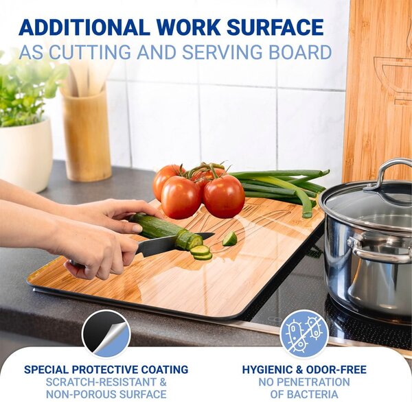 Edzett üveg tűzhely fedőlap szett 2 db-os 30x52 cm Lunch – Wenko