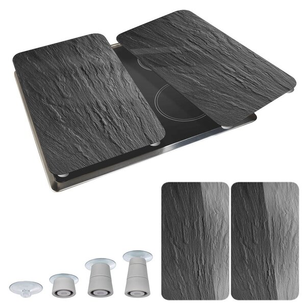Edzett üveg tűzhely fedőlap szett 2 db-os 30x52 cm Slates – Wenko