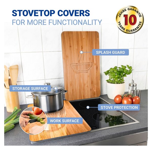 Edzett üveg tűzhely fedőlap szett 2 db-os 30x52 cm Lunch – Wenko