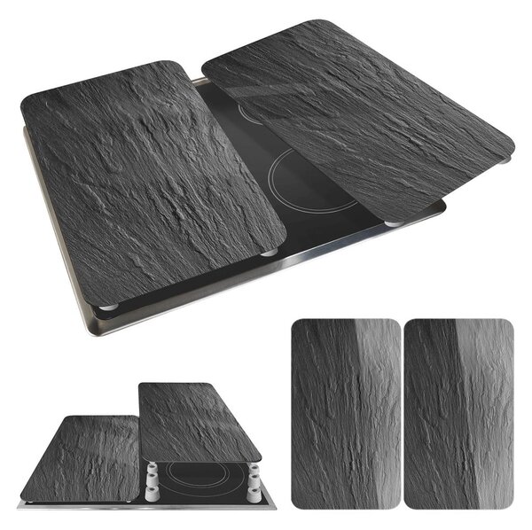 Edzett üveg tűzhely fedőlap szett 2 db-os 30x52 cm Slates – Wenko
