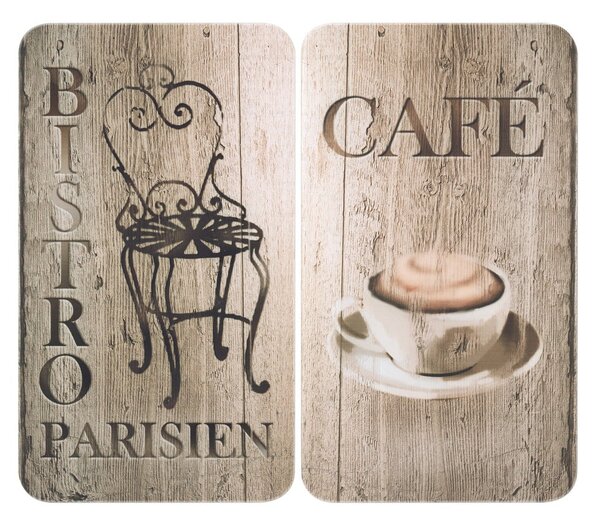 Edzett üveg tűzhely fedőlap szett 2 db-os 30x52 cm Bistrot – Wenko