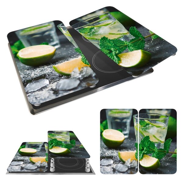 Edzett üveg tűzhely fedőlap szett 2 db-os 30x52 cm Mojitos – Wenko