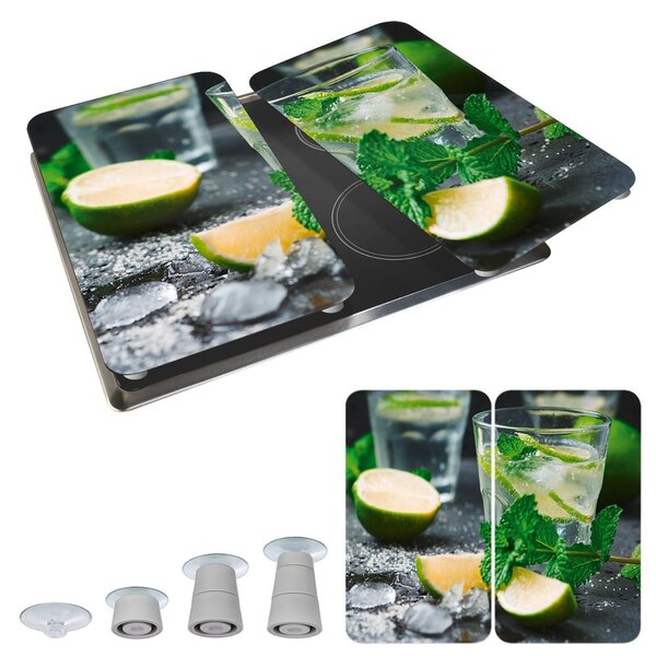 Edzett üveg tűzhely fedőlap szett 2 db-os 30x52 cm Mojitos – Wenko