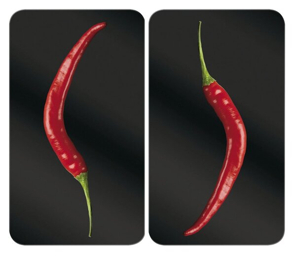 Edzett üveg tűzhely fedőlap szett 2 db-os 30x52 cm Peperoni – Wenko