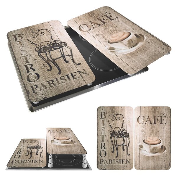 Edzett üveg tűzhely fedőlap szett 2 db-os 30x52 cm Bistrot – Wenko