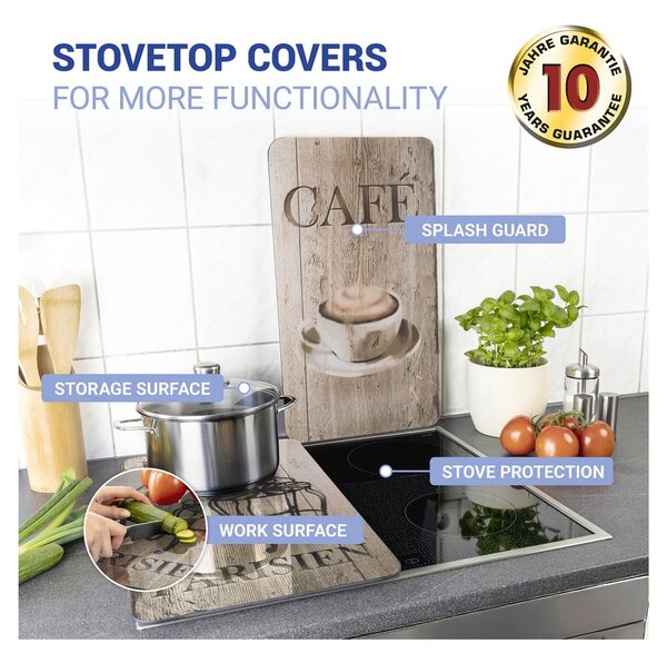 Edzett üveg tűzhely fedőlap szett 2 db-os 30x52 cm Bistrot – Wenko